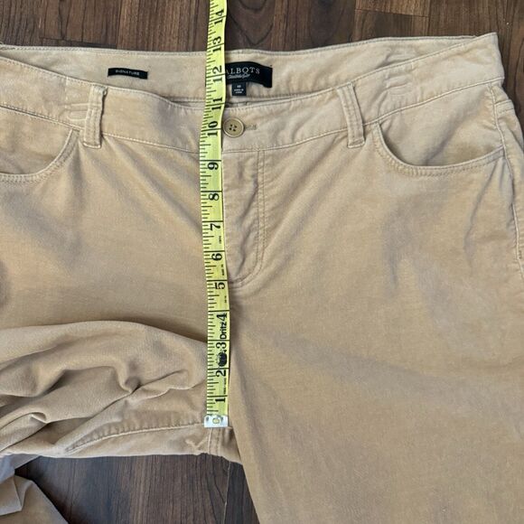 Talbot's Stretch Corduroy Straight Leg Pants 16 Tan Classic Preppy Trousers - Picture 6 of 9